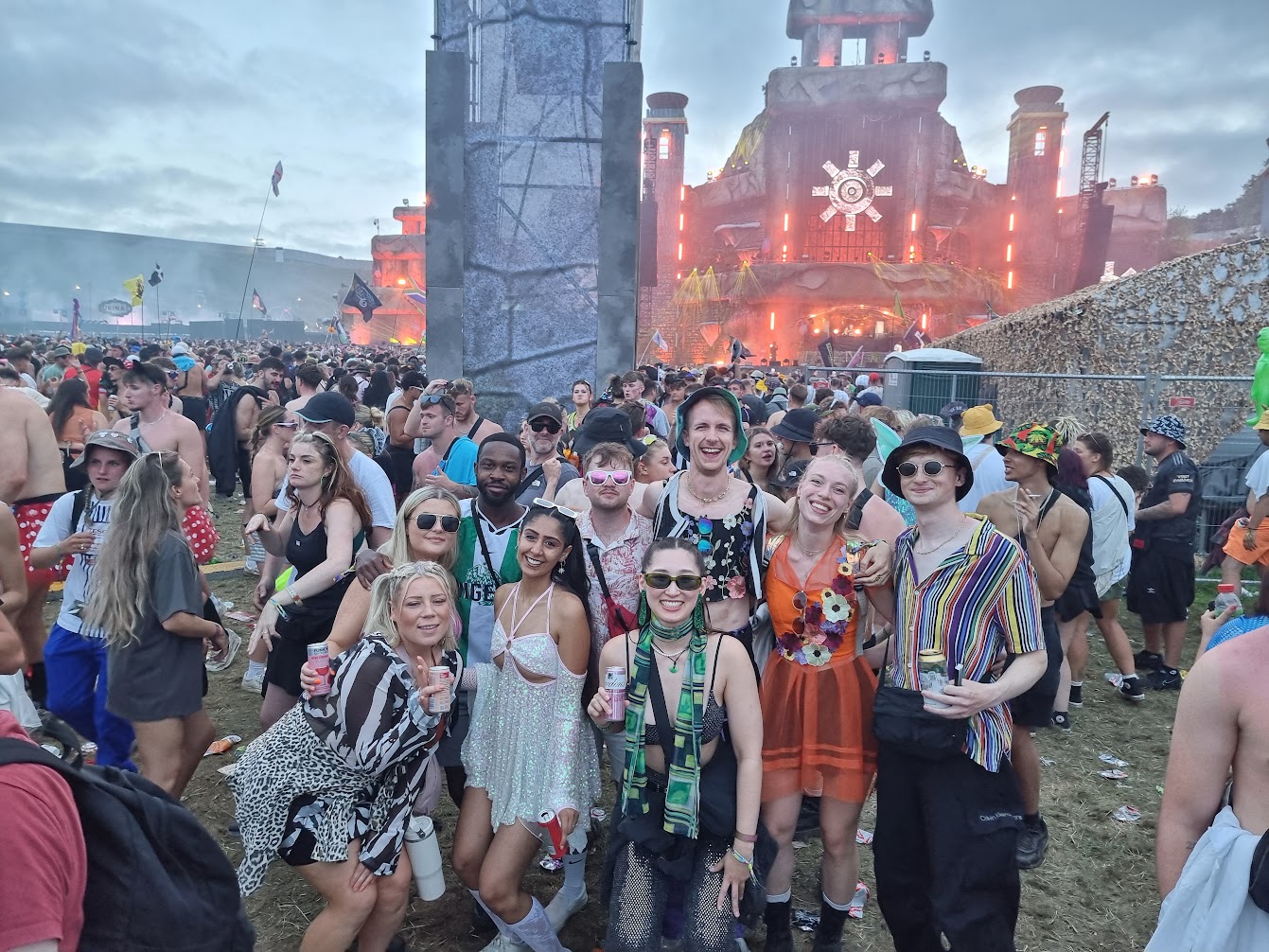 Lloyd with a group of friends at a festival
